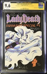 CGC x JSA 9.6 Lady Death Swimsuit Special #1 Signed Jason Jensen, Steven Hughes+ - Picture 1 of 2