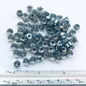 (PKG of 100) 4-40 Keps Nut, K-Lock, Zinc-Plated Steel Locknut - Afbeelding 1 van 2