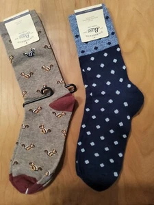 2 Pairs NWT Bass Womens Socks. Squirrel and Navy Blue Polka Dot! - Picture 1 of 3