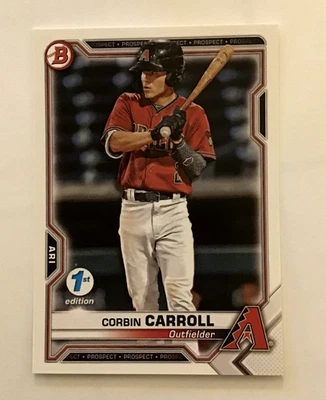 2021 Bowman 1st Edition Corbin Carroll #BFE-142 Arizona Diamondbacks - Image 1 of 2
