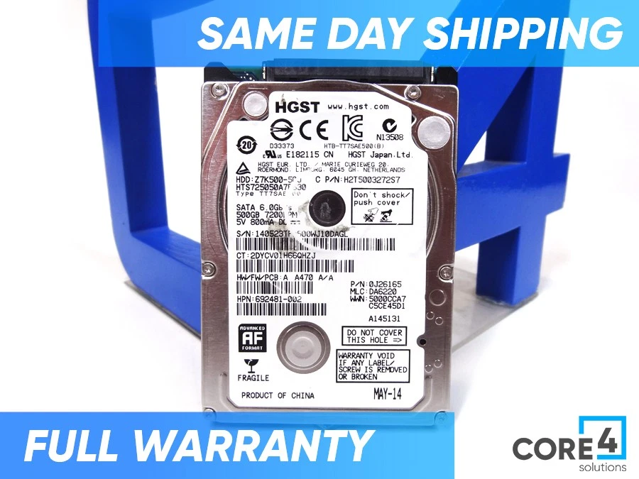 HP 692481-002 500GB 7MM SATA600 7.2K HDD - Image 1 of 1