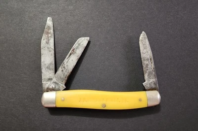 Schrade USA 881Y Stockman Knife, Yellow Composite Handles 4 inches closed - Image 1 of 4