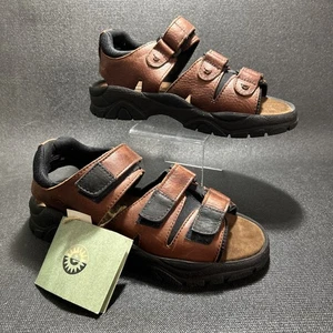 Earth Shoe Drifter klobige Ledersandalen Herren 9,5 braun verstellbare Riemen neu mit Etikett - Bild 1 von 18