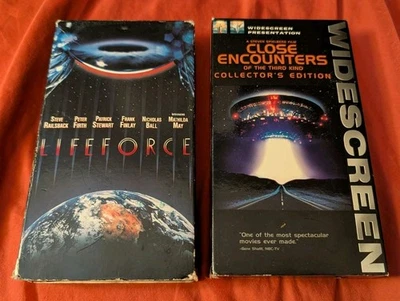 Sci-Fi Double Feature: Lifeforce 1985 VHS and Close Encounters 1998 VHS - Tested - Image 1 of 3