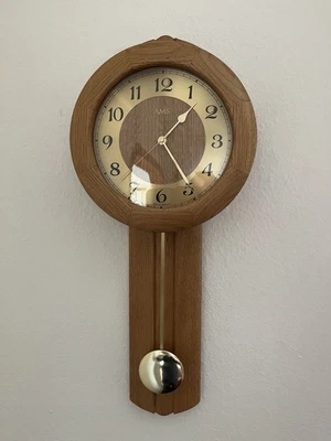 AMS Pendeluhr Wanduhr Aus Holz Funkgesteuert Pendeluhrwerk 5165-4 - Bild 1 von 2