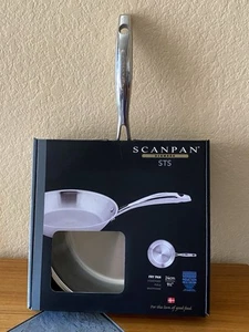 SCANPAN STS U-02 Skillet Frying Pan 9.5" 18/10 Stainless Steel ALL COOKTOPS New - Picture 1 of 11
