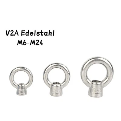 M6 M8 M10 M12 M16 M20 M24 Ringmutter V2A 304 Edelstahl Ösenmuttern Ringmuttern - Bild 1 von 4