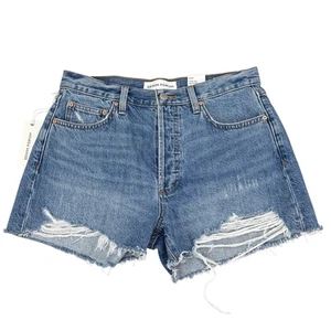Neu mit Etikett Denim Forum Aritzia The Ex-Boyfriend hoch geschnitten gerade Denim Shorts Größe 26  - Bild 1 von 8
