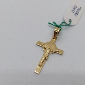 BENEDIKT KREUZ ANHÄNGER IN 18KT 750 GELBGOLD 1,1 GRAMM (8016) - Bild 1 von 8