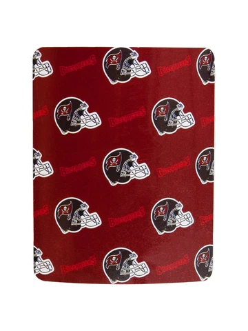 TAMPA BAY BUCCANEERS BLANKET FLEECE THROW 60" X 50" SOFT REPEAT LOGO NFL NEW Cover