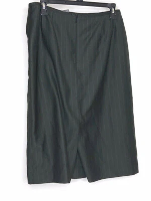 Anne 2 Klein Trajes Falda Pin Rayas Negro Largo Medio Talla 12 Cremallera Espalda Foto 1 de 4