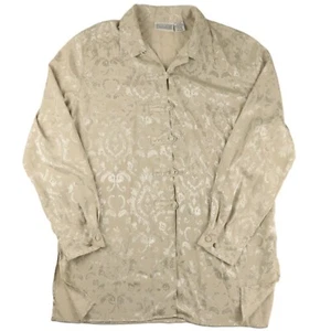 Camisa para mujer Christie & Jill estilo chino tradicional L - brocado satinado beige - Imagen 1 de 9