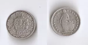 SWITZERLAND 1/2 franc 1904 Rare!!! - Picture 1 of 1