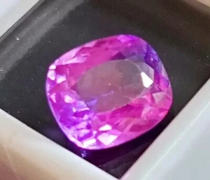Sapphire Unheated 10.20 Ct Natural Ceylon Bi-Color Cushion Cut Loose Gemstone - Picture 1 of 6