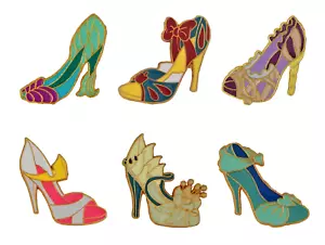 6 Prinzessin Schuhe High Heels Thema Pin Set Disney Park Trading Pins Brandneu - Bild 1 von 1