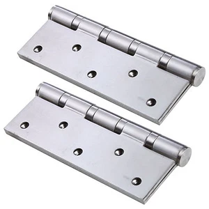 Pair of 5"x3.5" Satin Stainless Steel Door Hinge Ball Bearing Mute For Wood Door - Picture 1 of 4