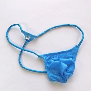 RC449 E String Thong Contoured Pouch Small Triangle Back Eyelet Sport fabric - Picture 1 of 20