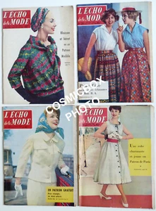 L'ECHO de la MODE lot 4 revues 1958 magazines 25 26 27 28 patron tintin or noir - Imagen 1 de 1