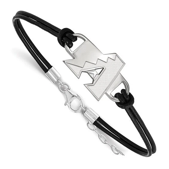 Arizona Diamondbacks Black Leather 7 inch Bracelet SS019DIA-7 $112.90 - Image 1 of 2
