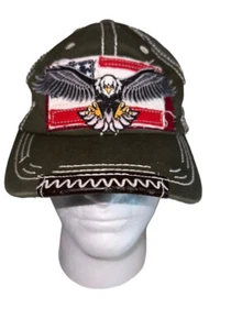 4350 District Damen Baseball Cap Mütze verstellbarer Riemen grün bestickt Adler  - Bild 1 von 7