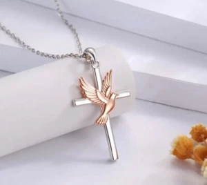 Necklace Pendant - Classic Dove Cross - Women & Men - Picture 1 of 2