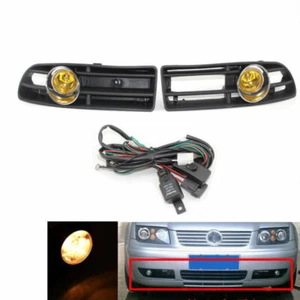 For VW For Golf MK4 1999-04 Fog Light H3 Front Bumper Grille Yellow DRL Lamp NEW - Picture 1 of 5