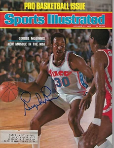 76ers 1975 George McGinnis firmado revista Sports Illustrated certificado certificado certificado de autenticidad automático - Imagen 1 de 3