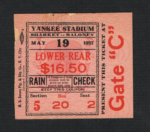RARE 1927 Jack Sharkey v Jim Maloney boxing ticket Jim Braddock Schaaf Gitlitz Cover