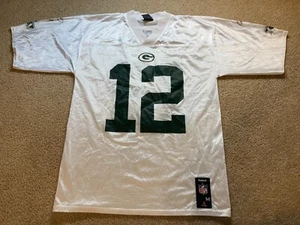 Aaron Rodgers Green Bay Packers NFL Reebok Super Bowl Jersey Mens Medium M White - Picture 1 of 14