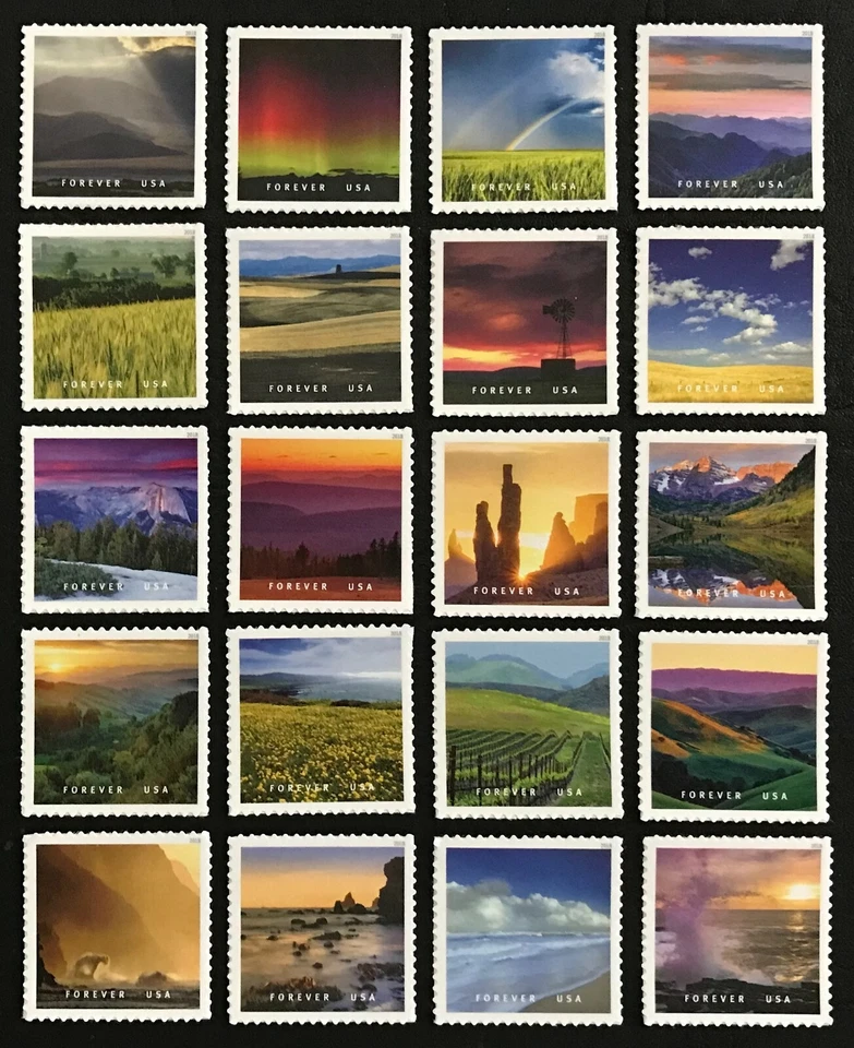 2018 Scott #5298 a-t - Forever - O BEAUTIFUL - Set of 20 Singles - Mint NH - Image 1 of 1