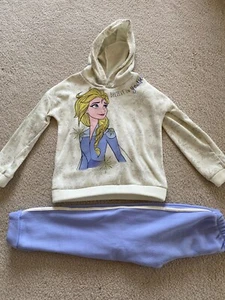 Disney Frozen 2 Girl's Elsa 2-pc Outfit Set Hoodie Sweatshirt Sweatpants M/7-8 - Picture 1 of 12