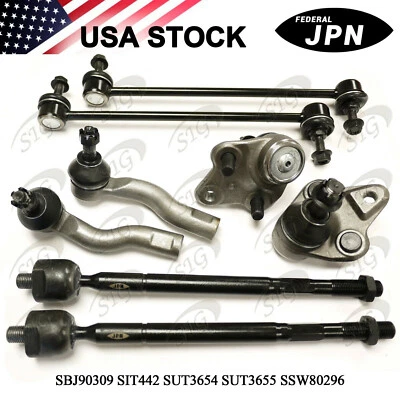 For 2001 - 2003 Toyota RAV4 Front Lower Ball Joint Tie Rod End Sway Bar 8PC Kit - Image 1 of 4