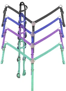 New! Showman Horse size NYLON ONE EAR HEADSTALL & BREAST COLLAR SET in 4 COLORS! - Picture 1 of 2