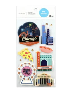 NEU Recollections™ Dimensionale CHICAGO AUFKLEBER Sammelalbum 11 Stck. Windy City - Bild 1 von 4