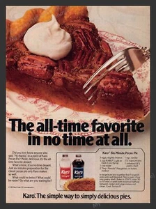 Karo Corn Syrup Six-Minute Pecan Pie Recipe Food 1980s Print Advertisement 1983 - Picture 1 of 1