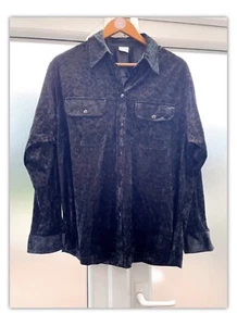 Camisa Vintage C&A CANDA Terciopelo Triturado Negra Talla 18 - Imagen 1 de 12