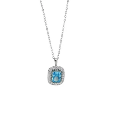 Boccadamo Collana Donna in Argento 925 con Zircone color Acquamarina GR840A - Immagine 1 di 3