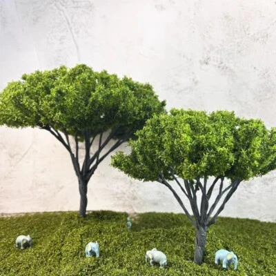 2PC Model Spring Trees DIY Miniatures HO/OO Scale Landscape Plants Railway Scene - Image 1 of 4