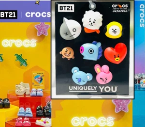BTS BT21 x CROCS JIBBITZ Dijes 8 piezas Conjunto Oficial Auténtico + Pista - Imagen 1 de 9