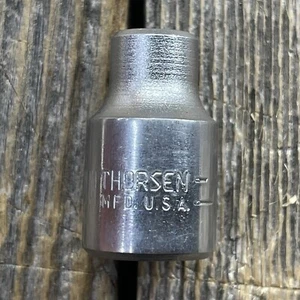 THORSEN 3/8" Drive 7MM 6 Point Metric Chrome Shallow Socket - VTG USA MADE - Picture 1 of 6