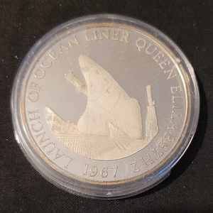 45,4 g Silbermünze PP - 925 Silber - 1977 - Start des Ozeandampfers Elizabeth 2 - Bild 1 von 3