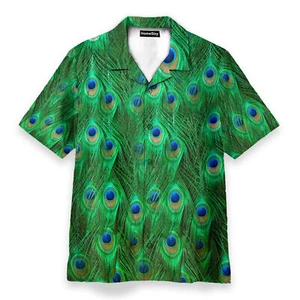 Fancy Peacock Feathers Cosplay Costume   Hawaiian Shirt - Picture 1 of 2