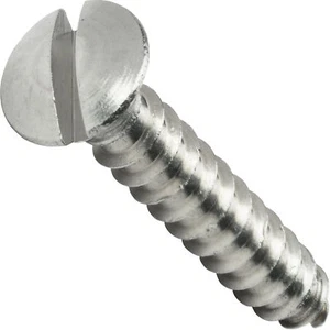 #4 x 3/4" Cabeza Ovalada Tornillos para Chapa Acero Inoxidable Ranurado Unidad Cantidad 100 - Imagen 1 de 6