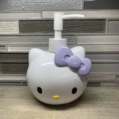 New Hello Kitty Head Pastel Purple Bow Lotion Soap Dispenser Pump By Sanrio - Image 1 of 4