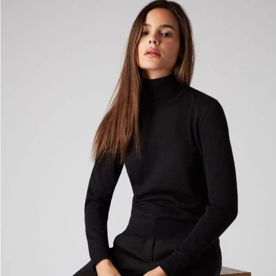 EUC Karen Millen Funnel Neck Cashmere sweater black M - Image 1 of 4