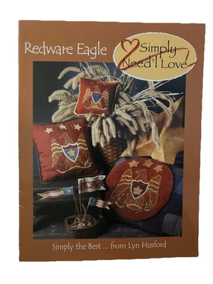 Redware Eagle Appliqué Pattern Lynn Hosford Simply Need’l Love Pillow Chair Pad - Image 1 of 2