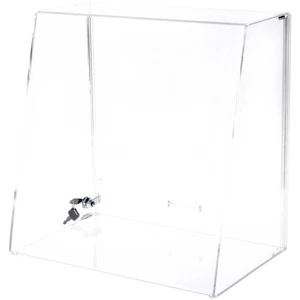 Plymor Acrylic Locking Case w/ Slant-Front & Sliding Back, 16" x 16" x 10" - Picture 1 of 1