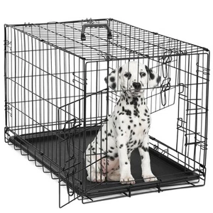 DUMOS Dog Crate 30 Inch Medium Double Door Dog Cage with Divider Panel and Plas - Picture 1 of 8