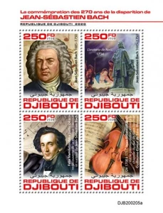 Djibouti - 2020 Composer Johann Sebastian Bach - 4 Stamp Sheet - DJB200205a - Picture 1 of 1