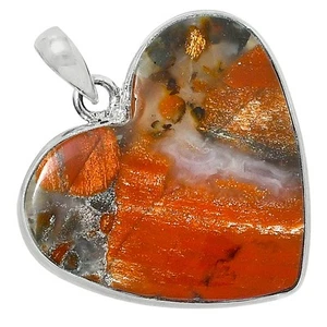 Heart Premium Quality Tabu Jasper 925 Sterling Silver Pendant Jewelry P-1043 - Picture 1 of 5
